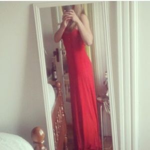 Red maxi dress